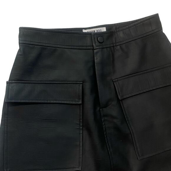NWT Steve Madden Stitch Fix Faux Leather Cargo Mini Skirt Size 4 - Picture 3 of 10